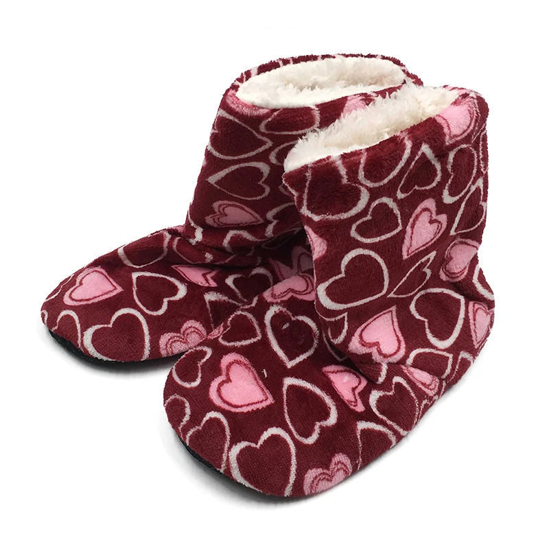 Зимние ботинки женские домашние тапочки рождественские носки с сердечками