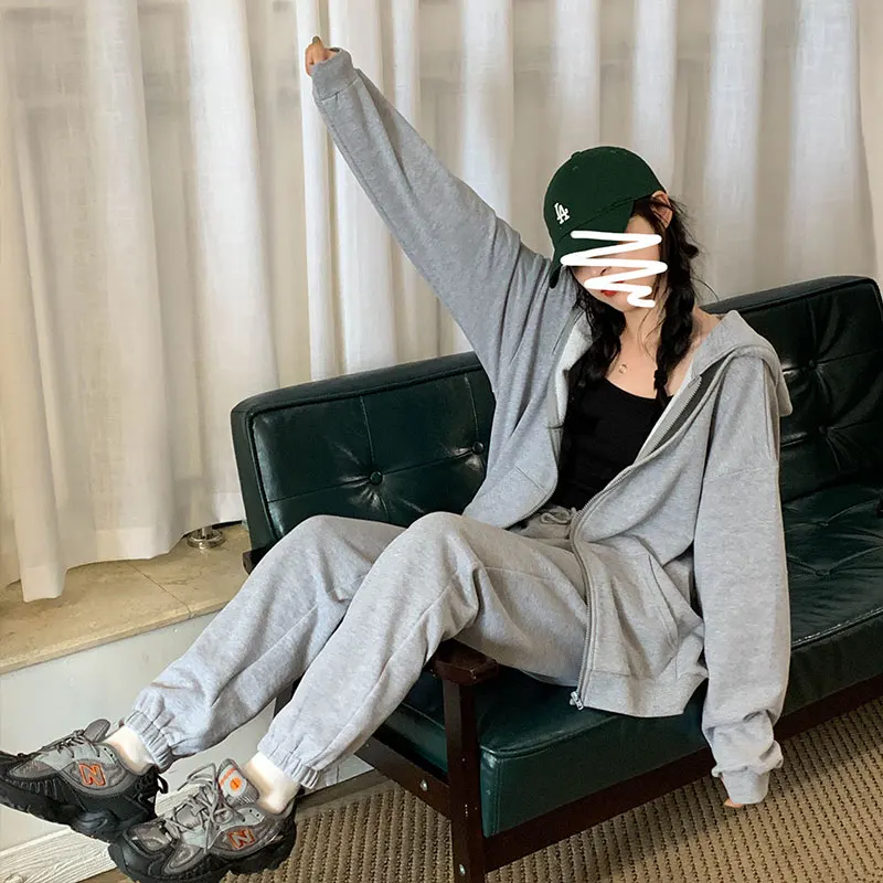 

5 colors ML 2020 autumn winter women sets sweatshirt coats+ straight pants korean style tracksuits women clothing set (X1595