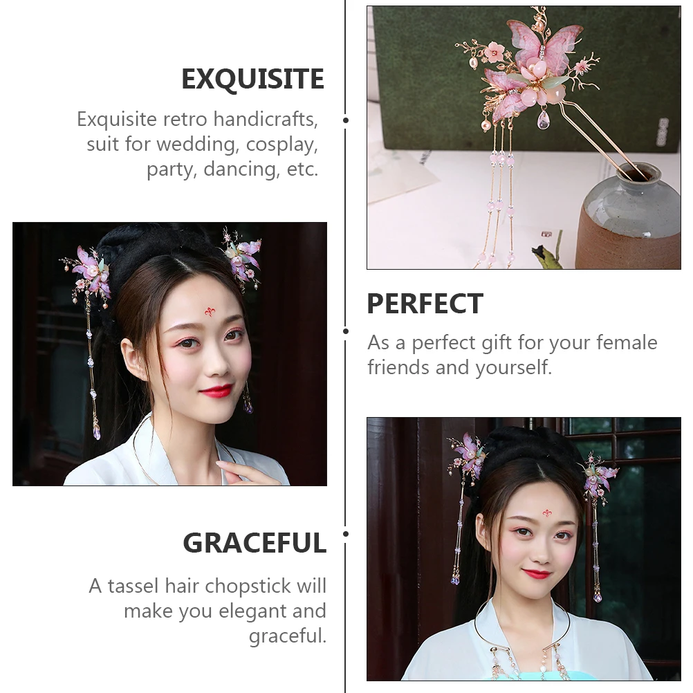 

1pc Hair Chopstick Traditional Han Chinese Clothing Flower Hair Chopstick Headwear