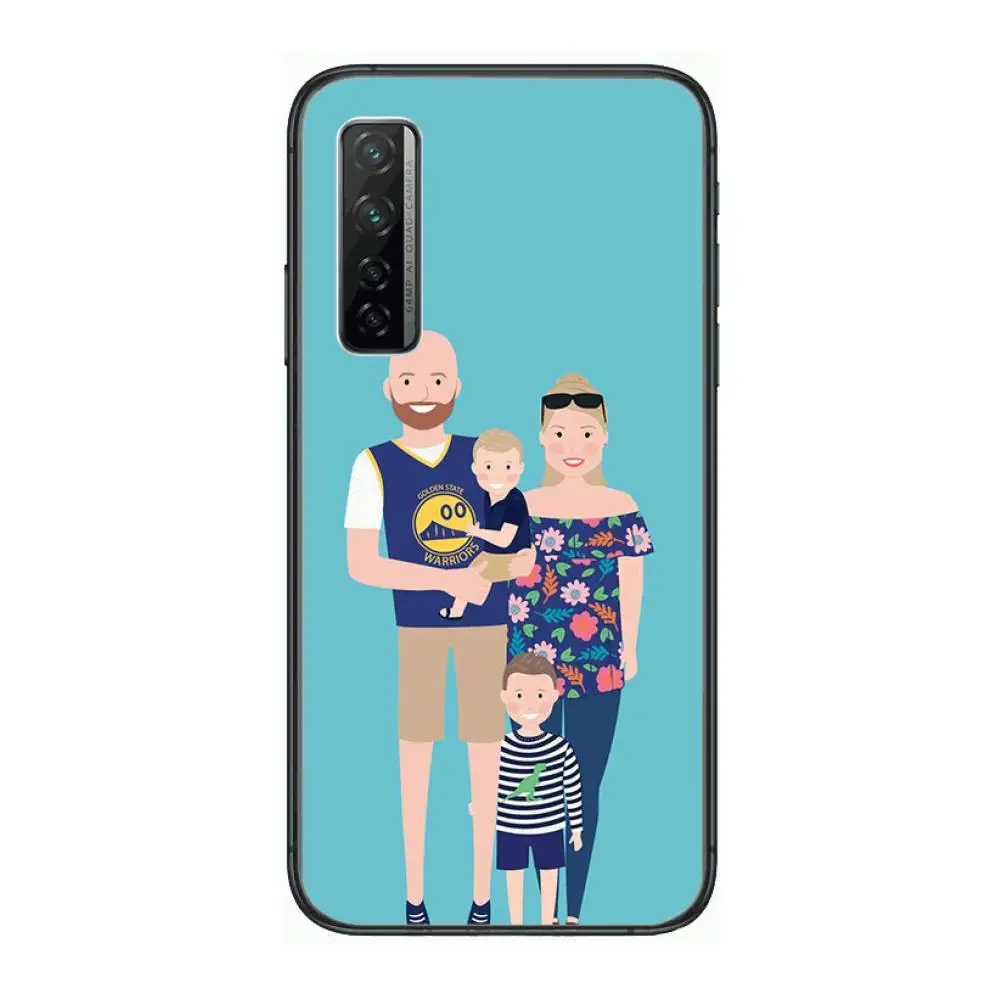 

Family and pets style Phone Case For Huawei mate 40 30 10 20 40 8 9 Lite Z Pro Black Etui 3D Coque Painting Hoesjes 5g black