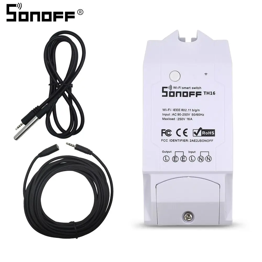 th16 sensor 01 Al560 SONOFF TH16 16A умный Wifi переключатель температуры и влажности монитор с датчиком Am2301 Ds18b20 Si7021 водонепроницаемый зонд Google Home - Комплект: th16 sensor 01 Al560