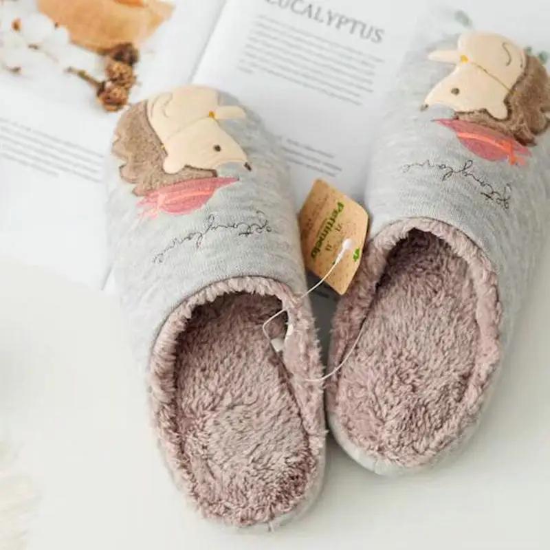 Домашние тапочки Ежик Женская обувь Милые плюшевые chinelo Пушистые zapatos mujer pantufa sapatos