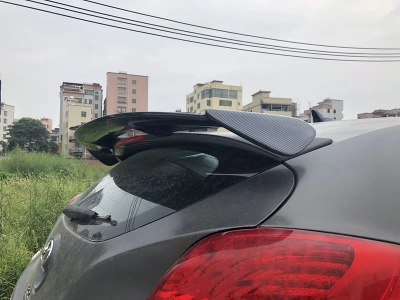 Использовать для Hyundai Veloster спойлер 2012 13 14 15 года глянцевое углеродное волокно/frp зад крыла крыши спортивные аксессуары