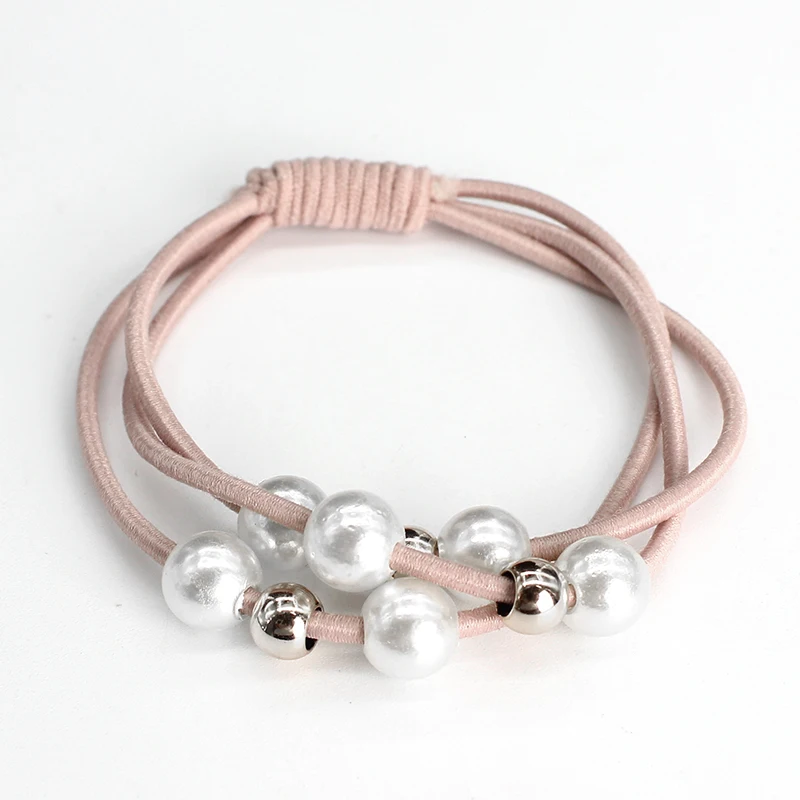 

Hair Elastic Band Adult Minimalist Fresh Hair Accessories Female Imitation Pearl Hair Ring Korean Cute Hair String Hair Rope