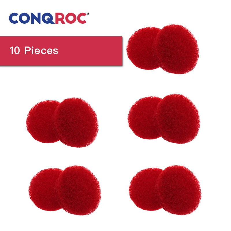

10pcs 100mm 4-inch Red Scouring Discs Hook Loop Scouring Pads Fruit Vegetable Leather Cleaning Rust Remover for Electric Drill
