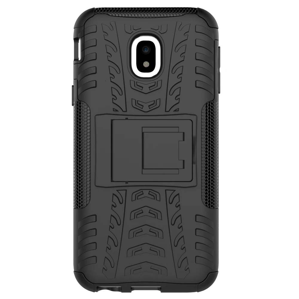 Плотный чехол для samsung Galaxy J330 J3 2017 ЕС Евразийская версия PC + силиконовая подставка
