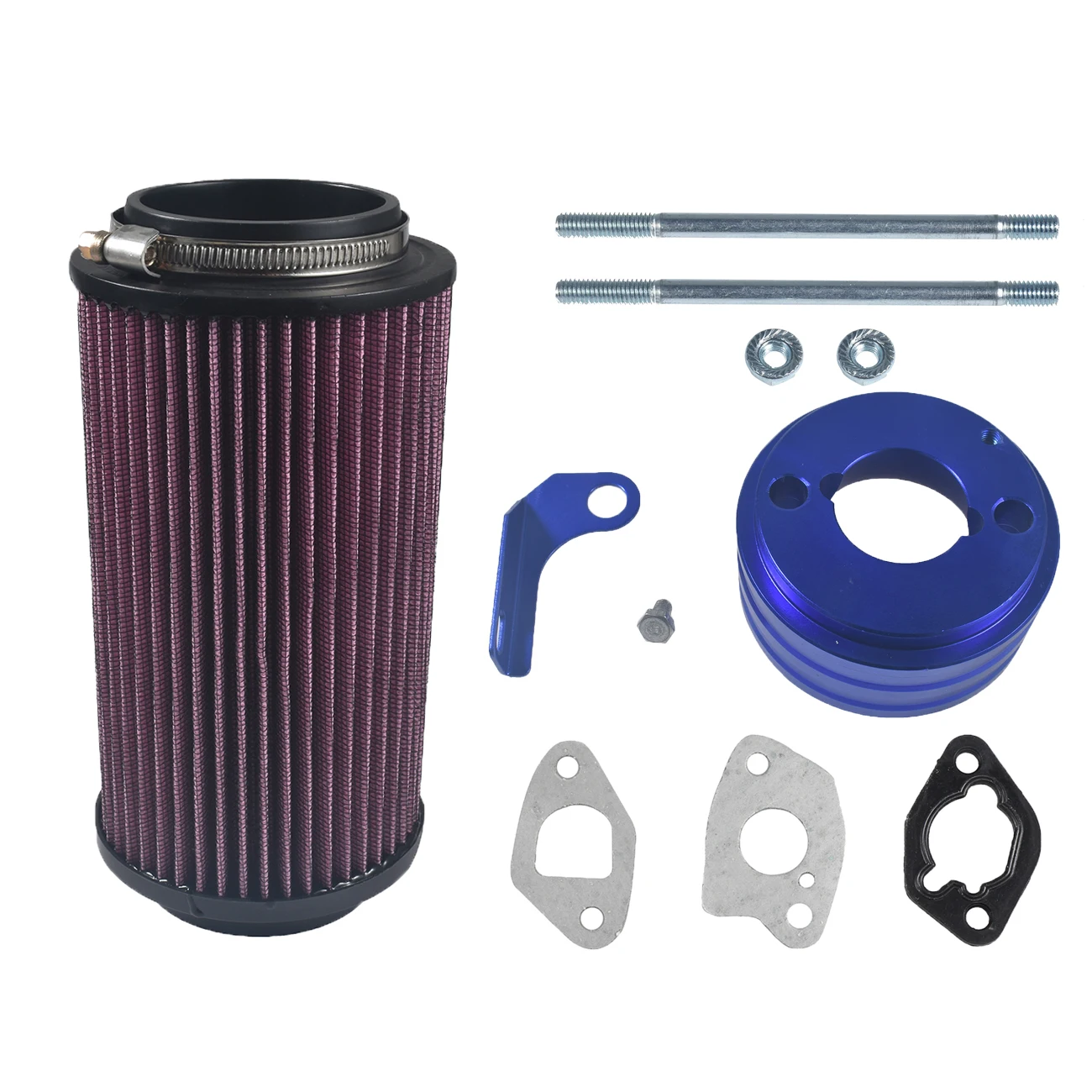 

62mm Air Filter 7080595 CNC Adapter 212cc Go Kart blue