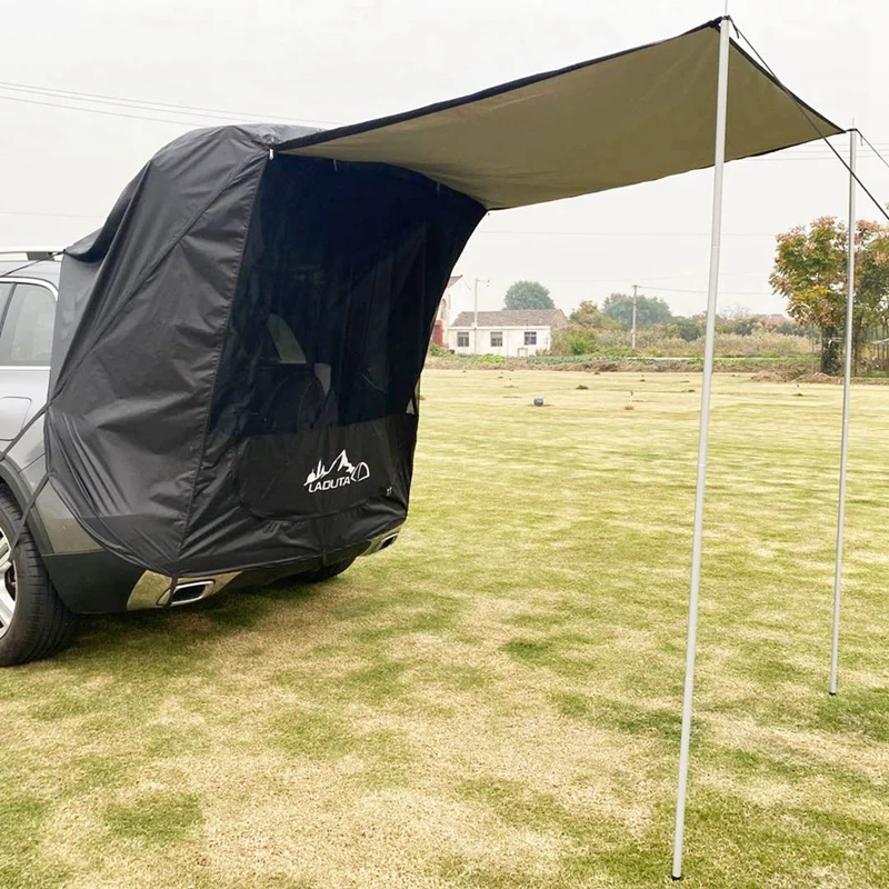 

Hot LADUTA Car Trunk Tent Sunshade Rainproof Tailgate Shade Awning Tent for Car Self-Driving Tour Barbecue Outdoor Camping