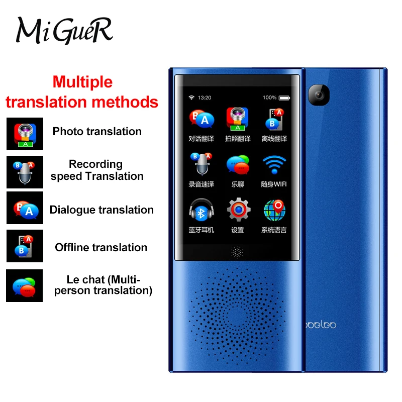 Boeleo W1 AI Voice Photo Translator 2," сенсорный экран 4G wifi 8 Гб памяти 2080 мАч 77 языков путешествия бизнес OTG перевод