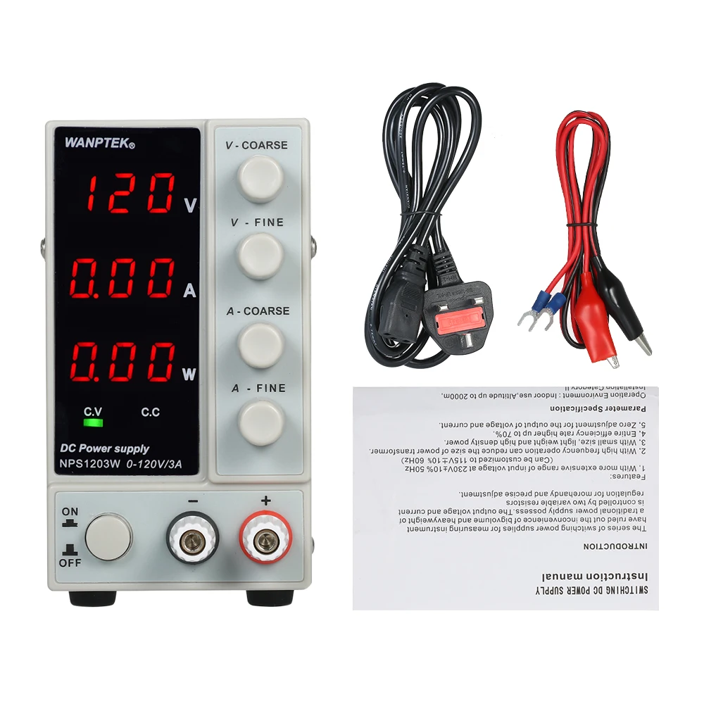 

Switching DCPower NPS1203W 0-120V 0-3A Supply LED 3-digits Display High Precision Mini Power Supply AC115V/230V