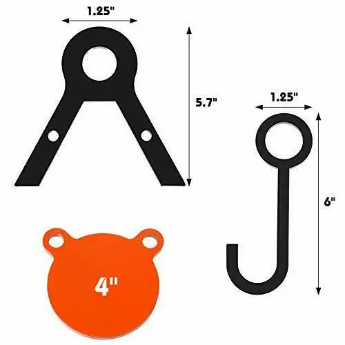

6 piece Shooting target tube hook DIY kit with 2 pieces 4 inch steel.