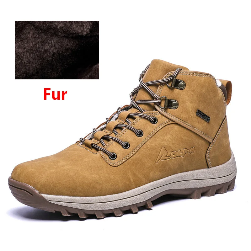 01 Fur Light Brown OZERSK/; сезон осень; популярные мужские ботинки; нескользящая повседневная обувь из натуральной кожи; высококачественные зимние ботильоны; мужские зимние ботинки - Цвет: 01 Fur Light Brown