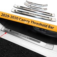 for camry threshold bar cover trim strips welcome pedal auto door sill bumper exterior car styling accessories 2019 2020