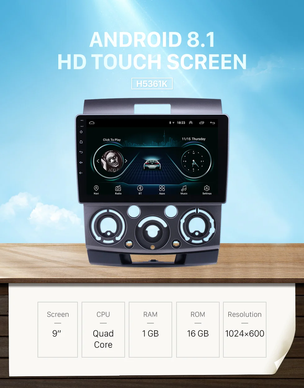 Harfey автомобильный " HD Android8.1 gps стерео для Ford Everest/Ranger Mazda BT-50 2006 2007-2010 поддержка Carplay TPMS мультимедийный плеер