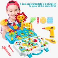 230pcs drill screw nut puzzle toys pretend play tool drill disassembly assembly construction building blocks children drill toys