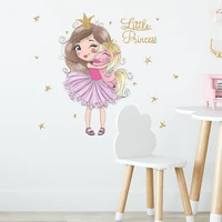 little princess stickers for kids room decoration baby girl bedroom unicorn wall decal sticker mural adesivo de parede p050
