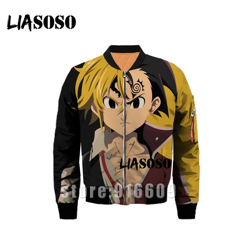 18 Зимняя куртка с 3D принтом Nanatsu No Taizai The Seven Deadly Sins, ветровка, пальто, толстовки, аниме, Толстовка Harajuku - Цвет: 18