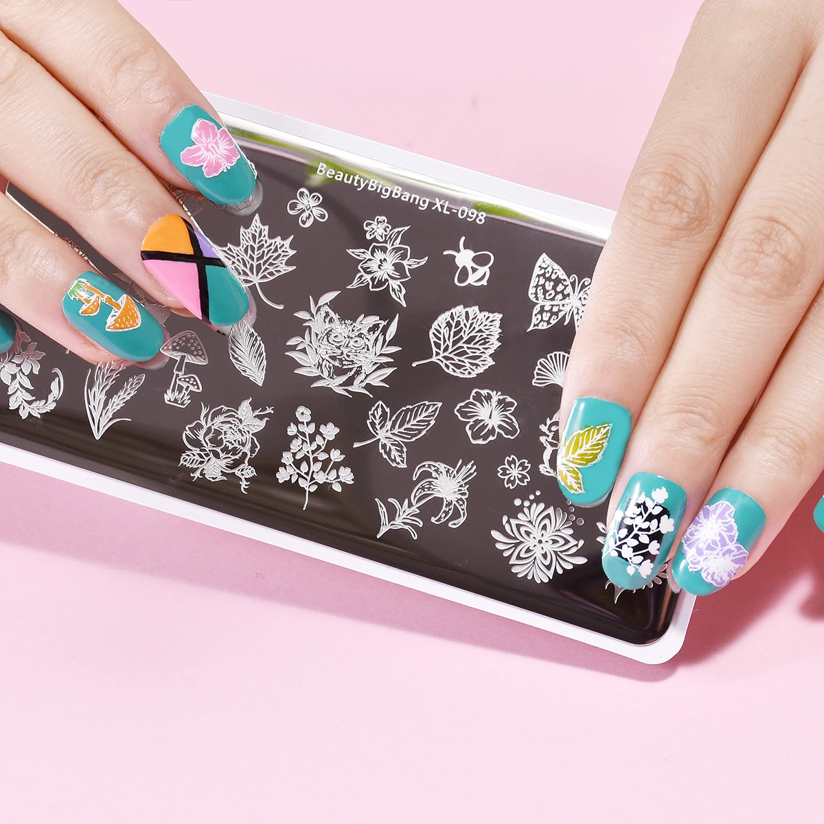 Цветочную тему пластины для стемпинга ногтей BEAUTYBIGBANG 6*12 см прямоугольник