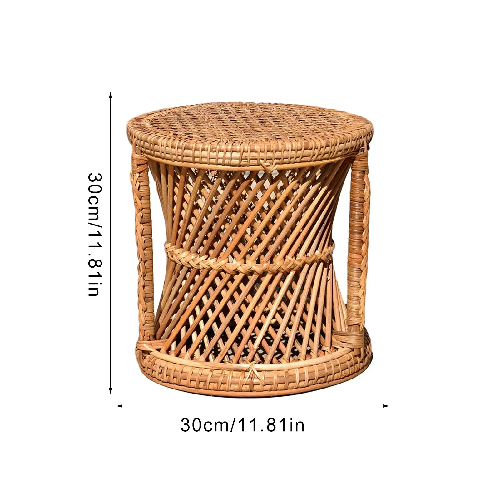 

Natural Rattan Woven Plant Stand Durable Indoor Floor Flower Pot Holder Decoration Ornaments Stand Household Shoe Changing Stool
