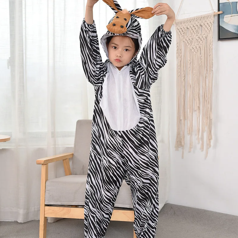

Umorden Children Kids Girls Boys Cartoon Animal Zebra Horse Costume Cosplay Jumpsuit Children's Day Halloween Costumes