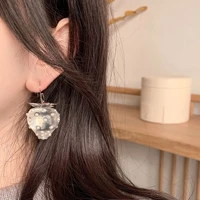strawberry transparent earrings new fashion in 2021 south korea sweet versatile ear hook south korea temperament earrings