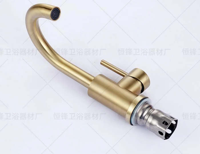 kitchen faucet sale Bathroom Faucet Brushed Gold Bathroom Basin Faucet Cold And Hot Sink Mixer Sink Tap Single Handle Deck Mounted Water Tap pantry cabinet