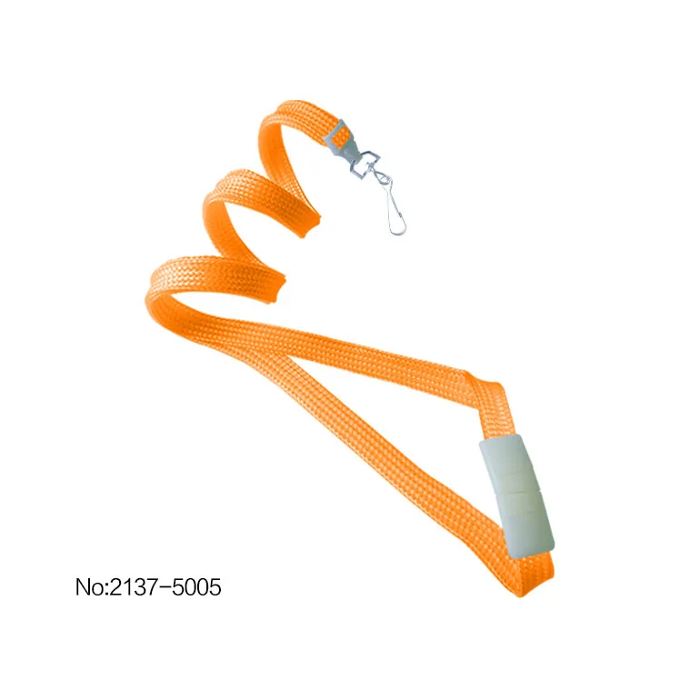 

2137-5001 10mm (3/8 Inch) Flat Braid Woven Polypropylene Lanyard with Safety Breakaway, USA and Swivel Hook