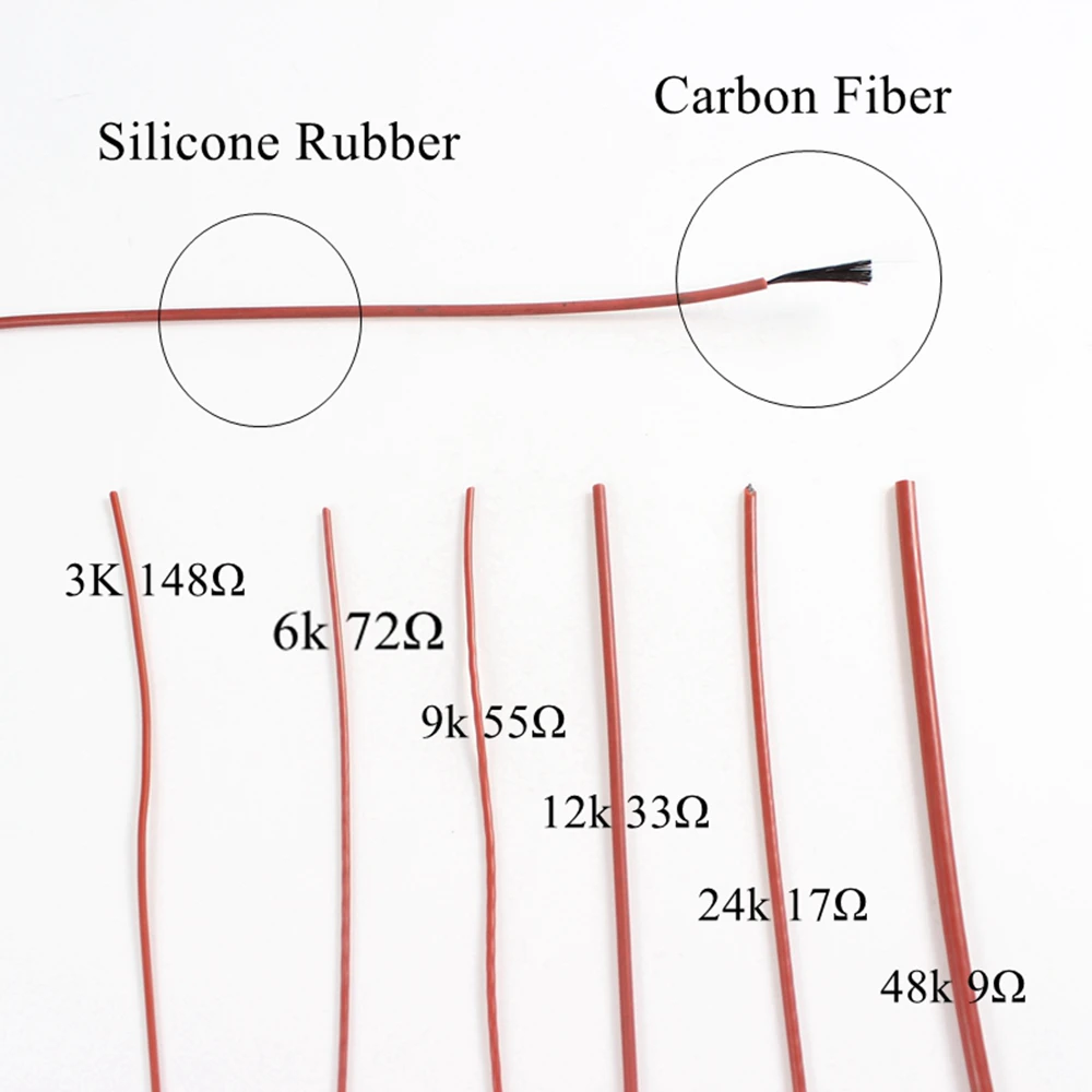 Нагревательный кабель из углеродного волокна 12 В 220 24K 17 Ом/м|Электрические