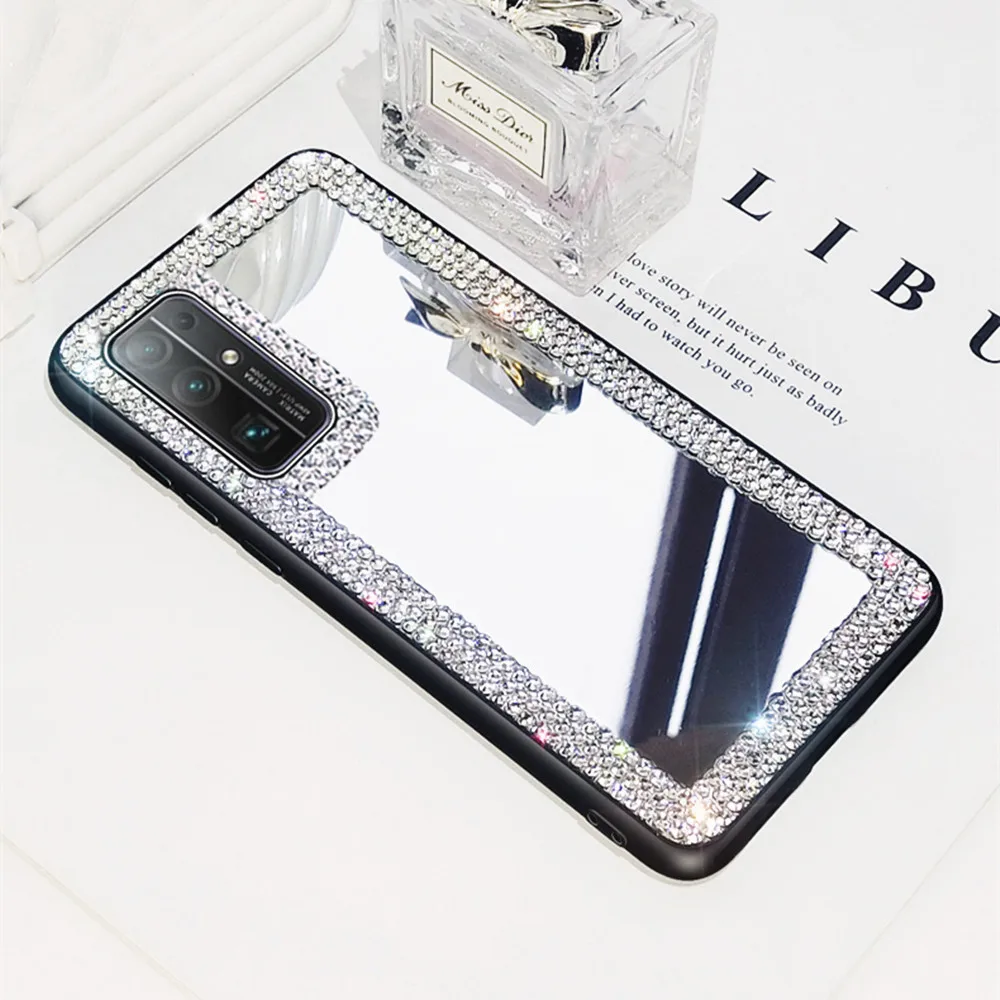 Роскошный блестящий зеркальный чехол со стразами для Huawei Y8P Y7P Y6P Y5P 2020 Y5 Y6 Y7 Y9 Prime 2019