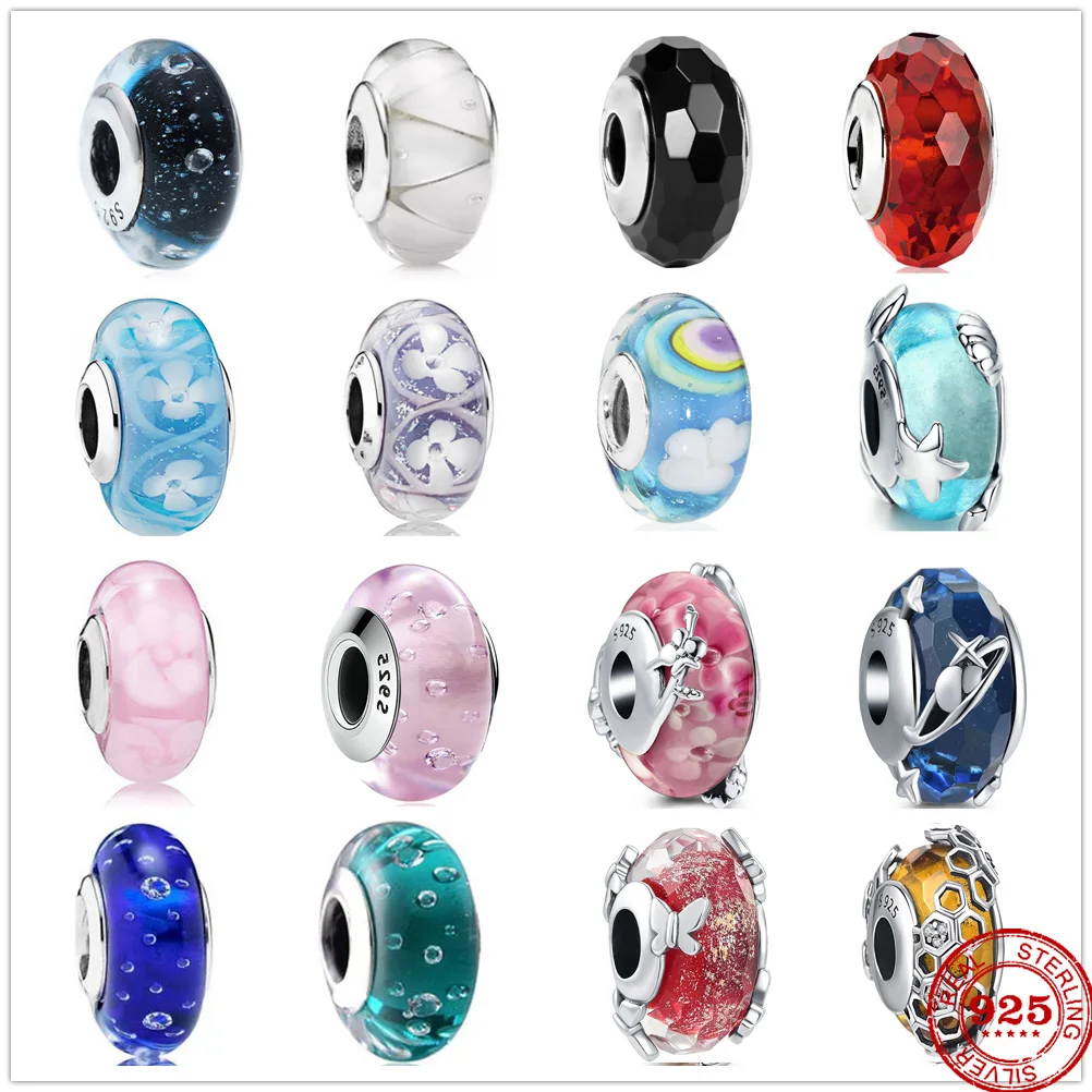 Оригинальные матовые красочные искусственные бусины из серебра 925 пробы