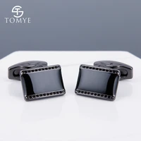 cufflinks for men tomye xk19s090 personalized black square arabic brass classic formal dress shirt customize cuff links