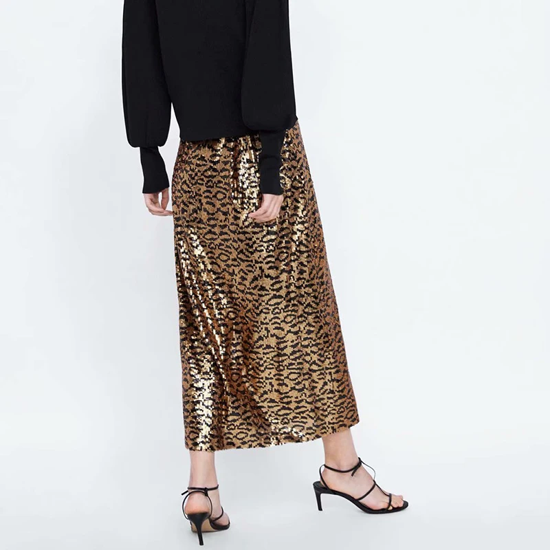 JuneLove Женская Весенняя Юбка со змеиным леопардовым принтом винтажная юбка миди с