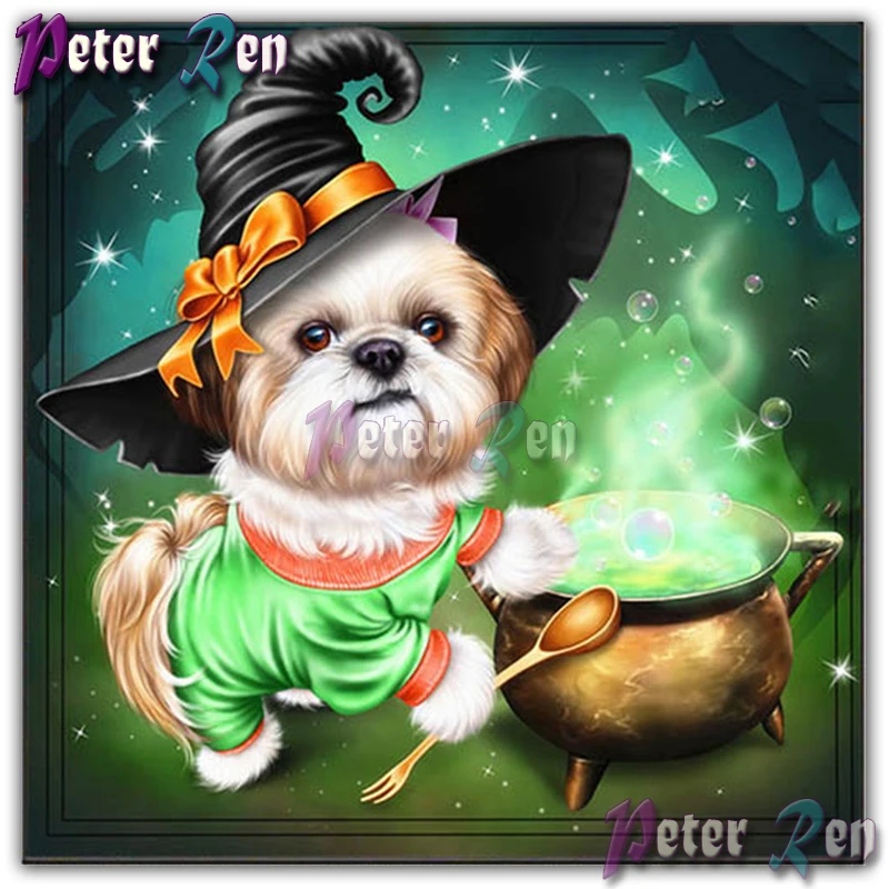 

animal Diamond Embroider Square / Round Diamond Painting Puppy food in hatDiamond Mosaic Picture rhinestone room gift