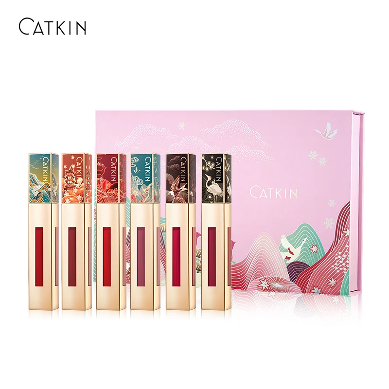 6PCS Set ?CATKIN Матовая жидкая губная помада?Блеск для губ легкость Semimatte водонепроницаемый длительный Атлас питает увлажняющий Гладкий мягкий - Цвет: 6PCS Set