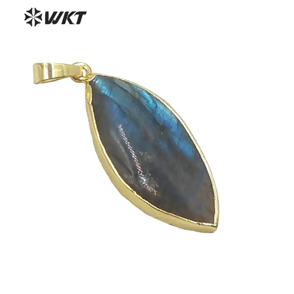 WT-P597 оптовая продажа случайной формы необработанный камень кулон из Лабрадорита