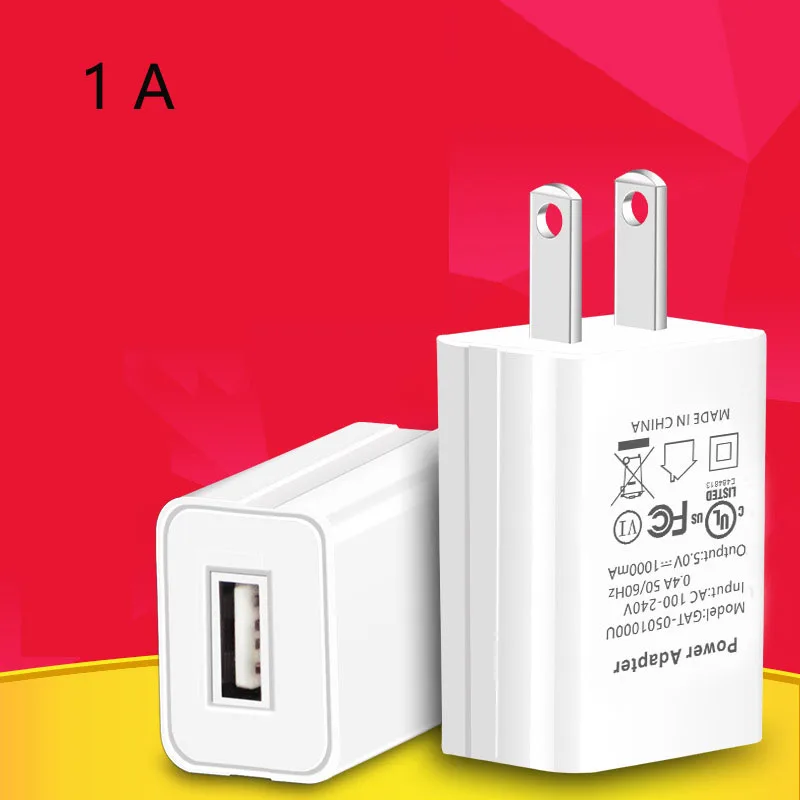 Зарядное устройство USB Quick Charge 5V 1A/5V 2A американский стандарт штепсельная Вилка для