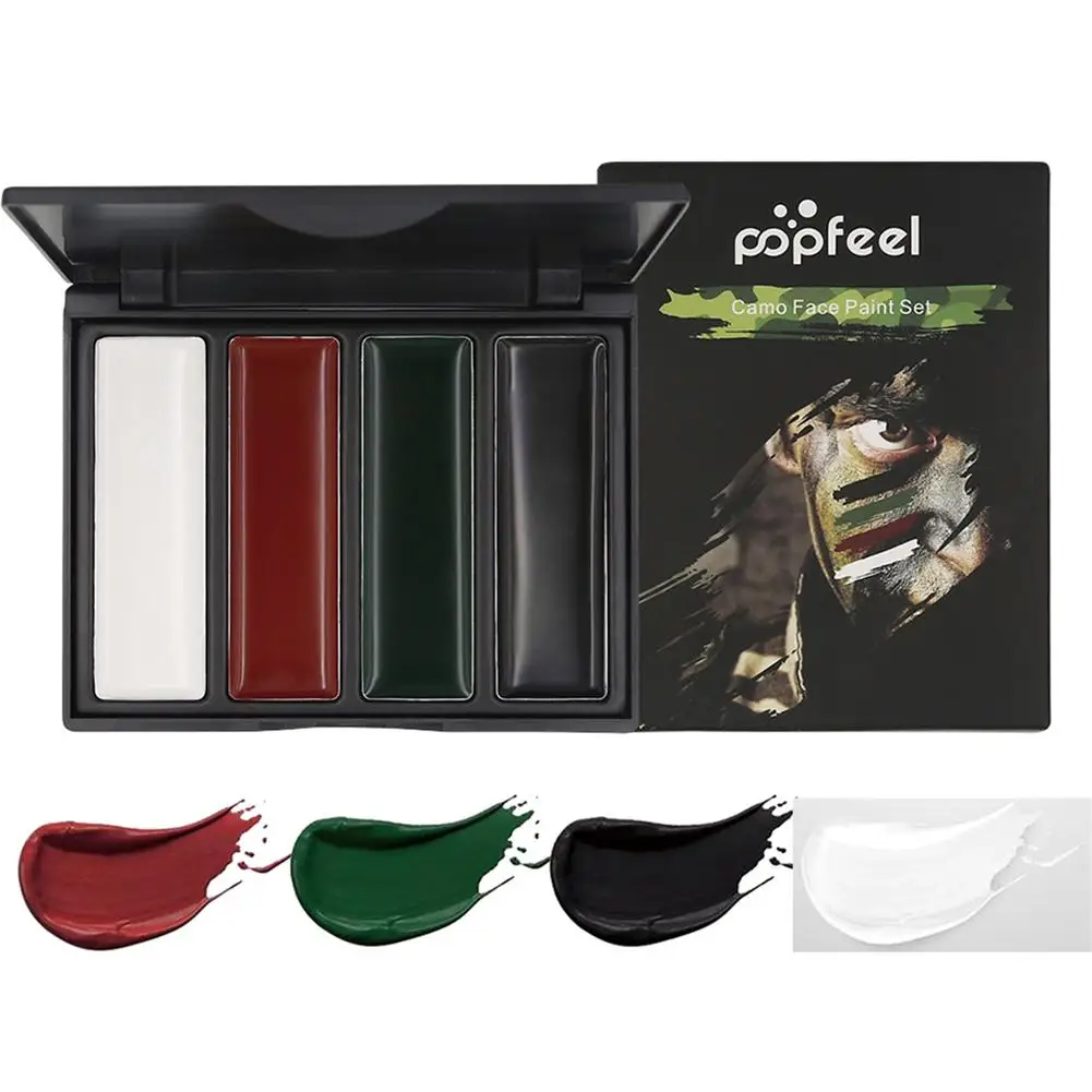 4 цвета камуфляжная краска для лица живопись тела пигмент художественный набор