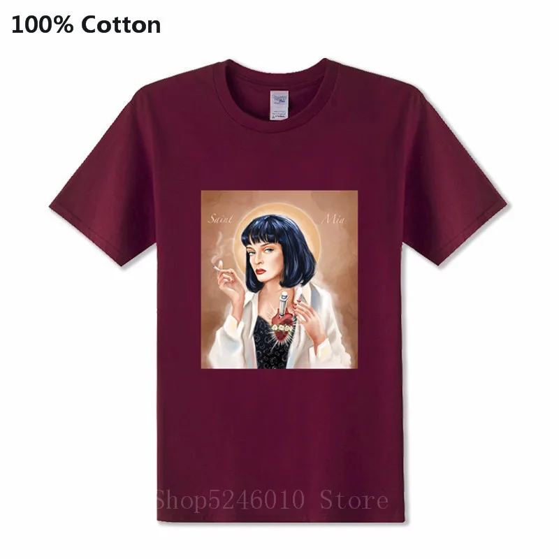 Фильм Holy Миа Уоллес целлюлозная фантастика Футболка Мужская/Женская мода лето