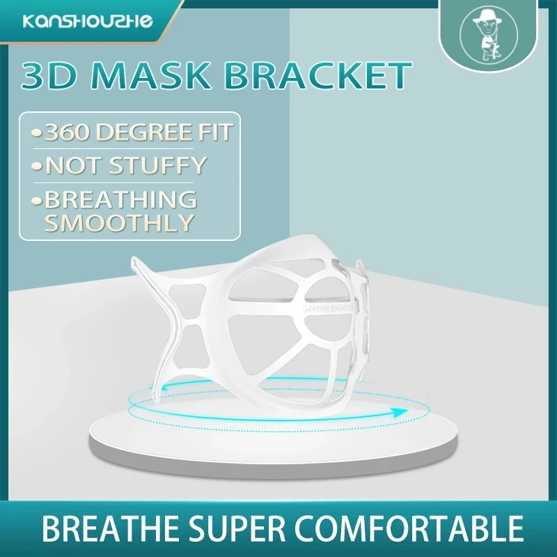 

3D маска для рта, поддерживающая дыхательную маску, внутренняя подушка, кронштейн, пищевой силикон, держатель для маски, дышащий клапан, модн...