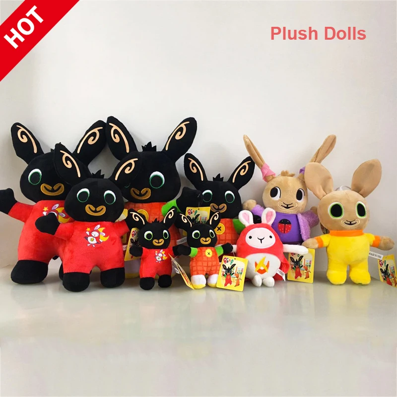 Bing Bunny Plush Toy Pendant Clip Keychain Bing Bunny Doll Toy Hoppity Voosh Stuffed Animal Pando Rabbit Toy for Christmas Gifts