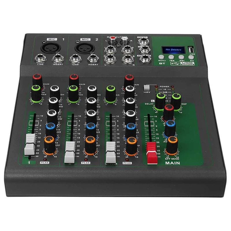 

Bluetooth Портативный звукомикшер USB DJ микшерная консоль MP3 Jack 4 канала 48V усилитель караоке вечерние штепсельная вилка европейского стандарта