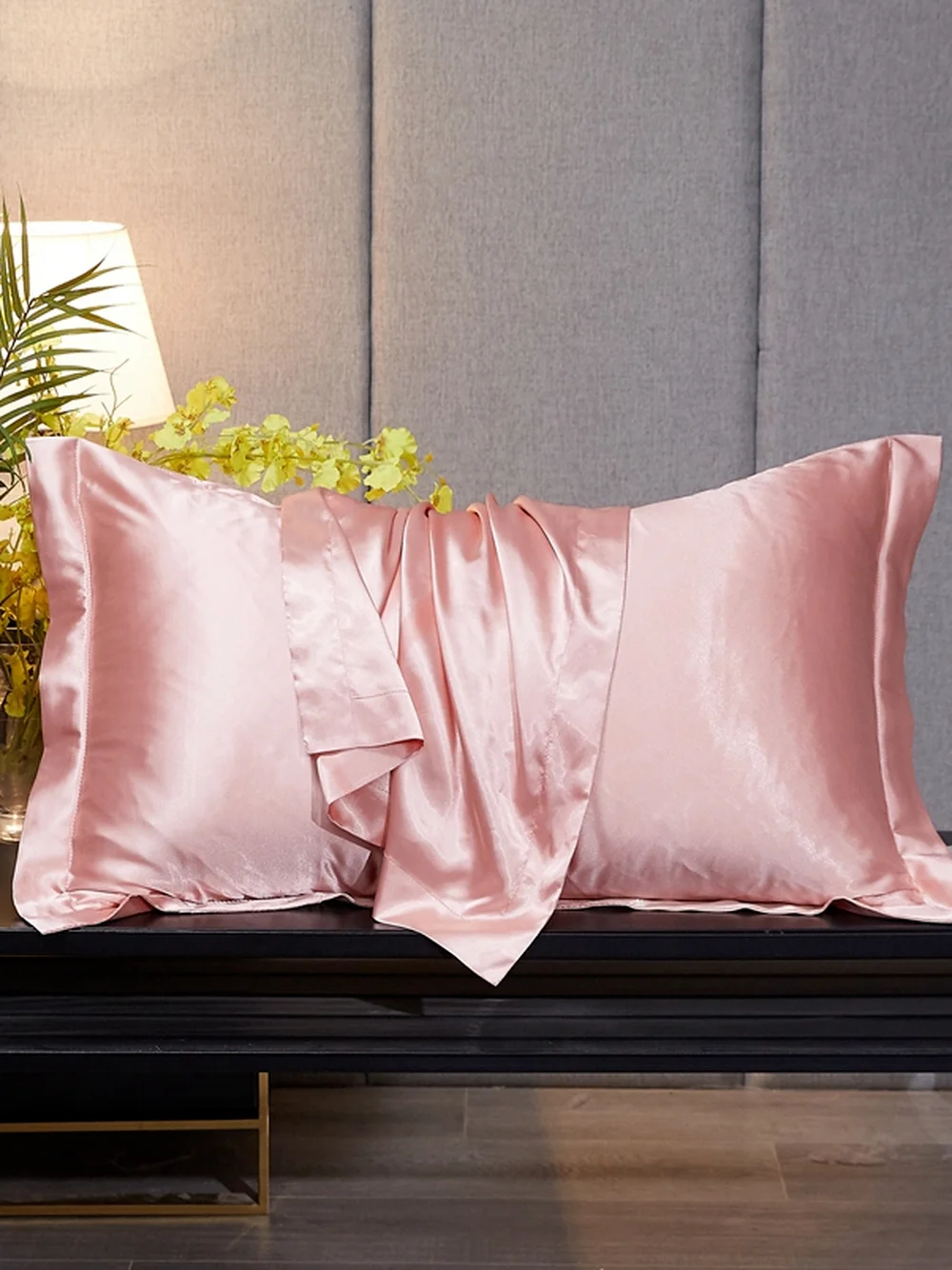 

2021 New Solid Color Cover Pillow 48x74cm High-end Pillow Case Cover Silk Satin Pillowcase No Zipper Pillow Cover