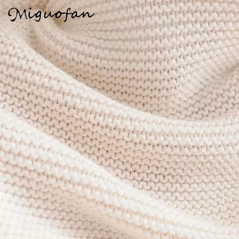 Miguofan свитера на одно плечо сексуальный вязаный свитер для женщин модный