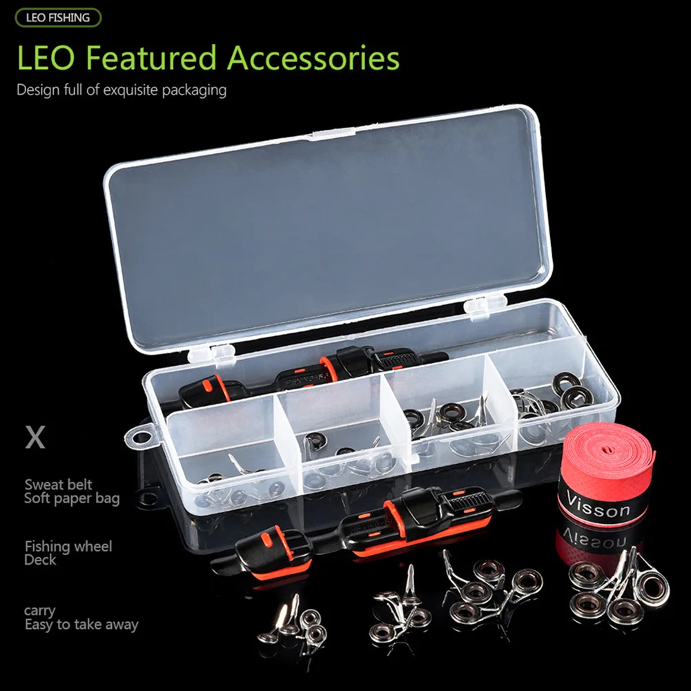 

Rod Repair Kits Mixed Size Fishing Rod Guide Rings Reel Seat Deck Sweat Belt Set Fish Tackle Box Pesca Iscas Fishing Tools Parts
