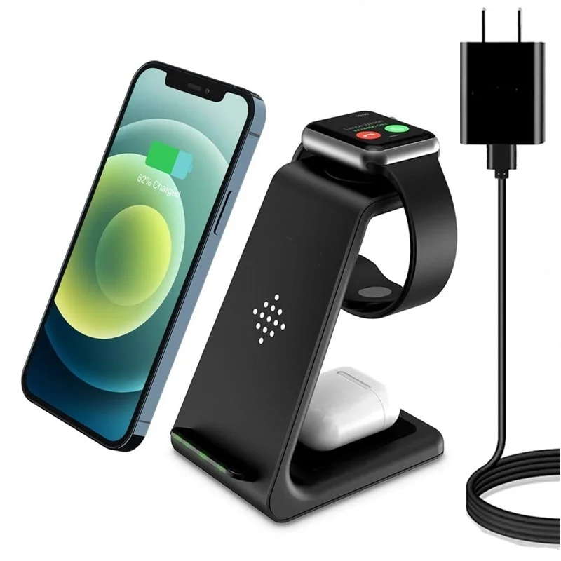 

15W Wireless Charger Station For Apple Watch Airpods Pro 3 in 1 Fast Charge Charger Stand For Iphone XS 11 12 13 Pro MAX Samsung