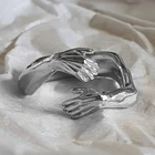 Золотистые, серебристые, 2 цвета, готические обнимающие мышцы руки, регулируемые открытые манжеты, кольцо для вечерние ринки, свадьбы
