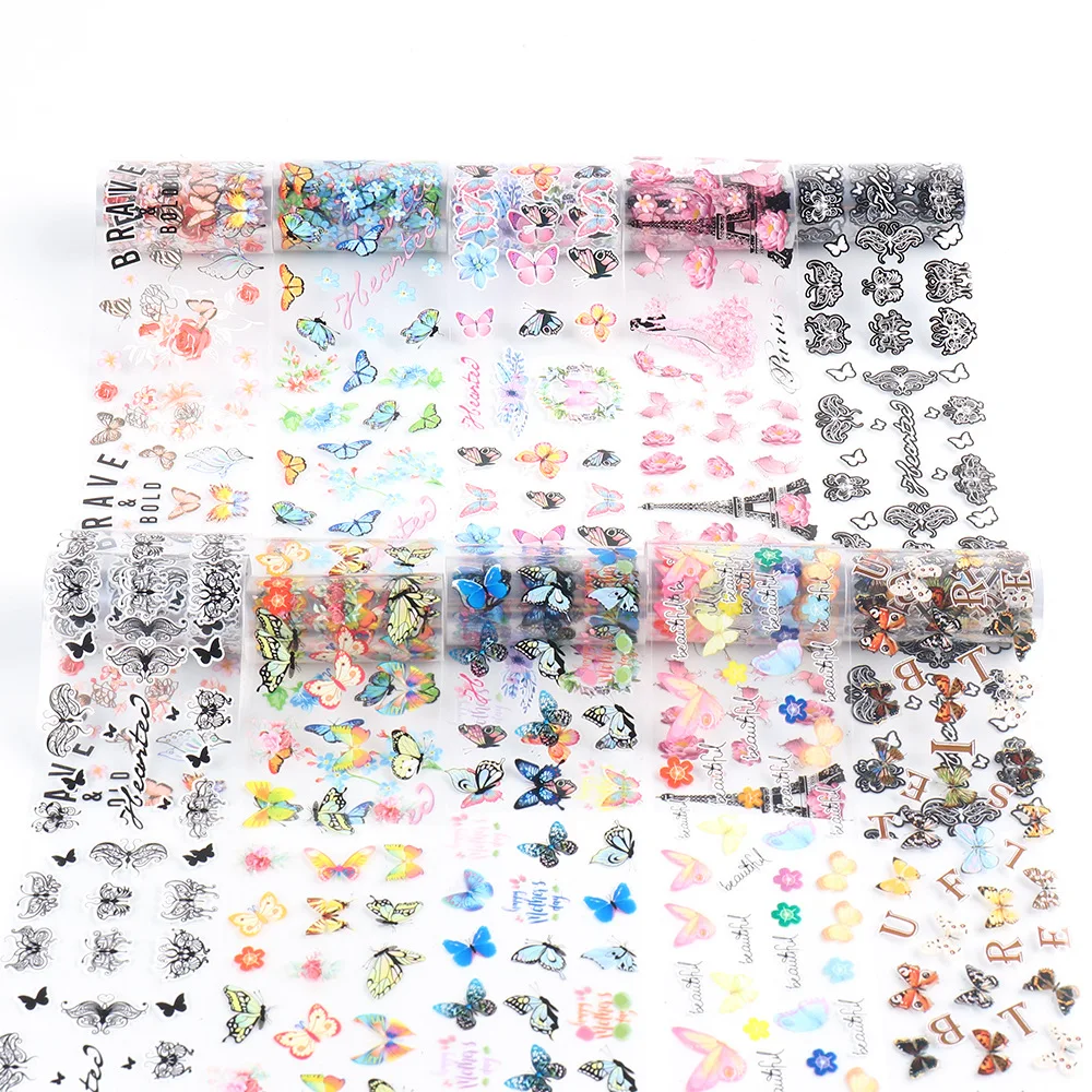 

4*100cm Holographic Nail Art Transfer Foil Sticker Starry AB Paper Wraps Adhesive Decals Nails Decoration Accessories