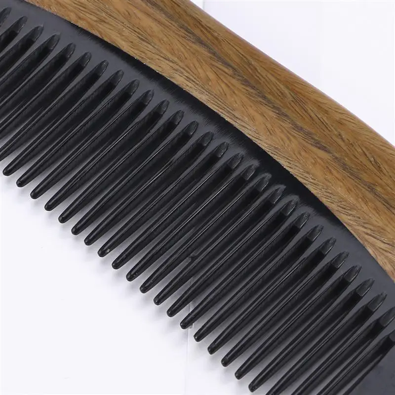 Зеленая расческа из сандалового дерева с натуральным рогом Массажная головка