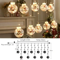 2022 xmas diy christmas ball santa led curtain light string xmas tree decoration for home new year party ornament navidad 2023