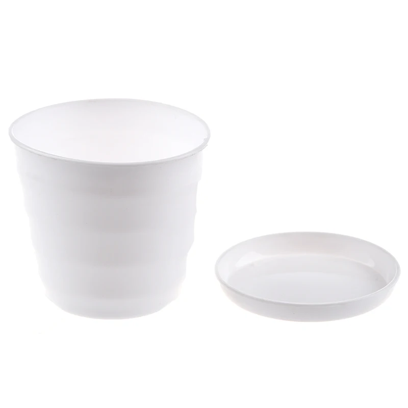 Пластиковый круглый цветочный горшок для растений держатель плантатора с лотком